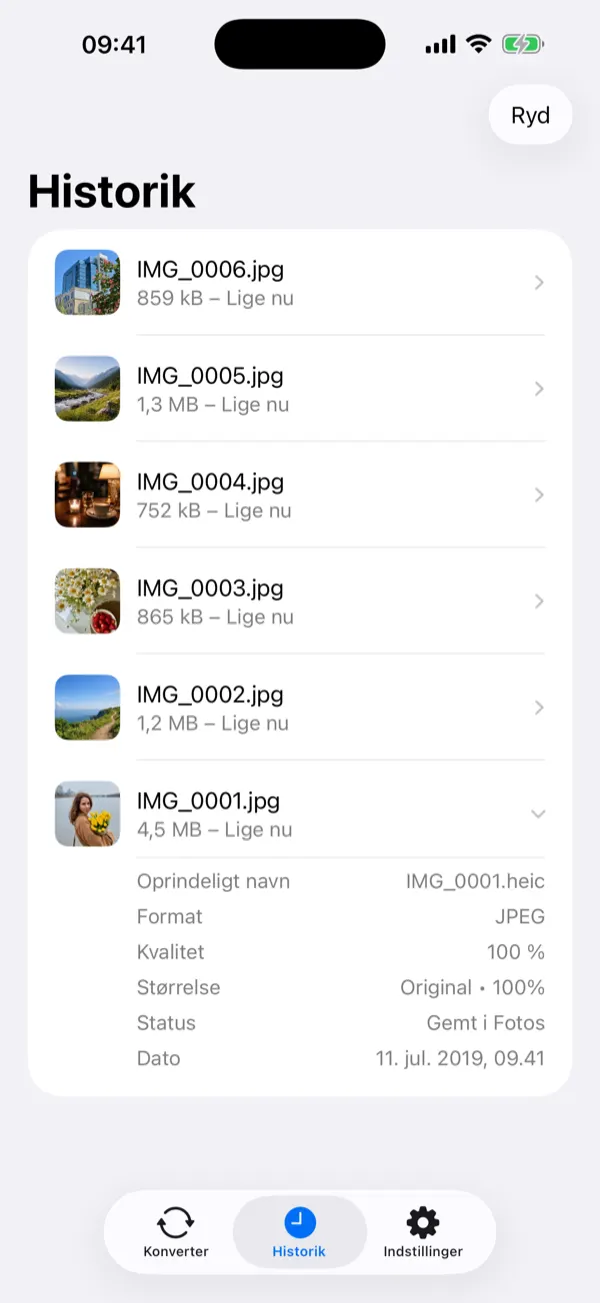 Batch of six photos being converted to a merged PDF